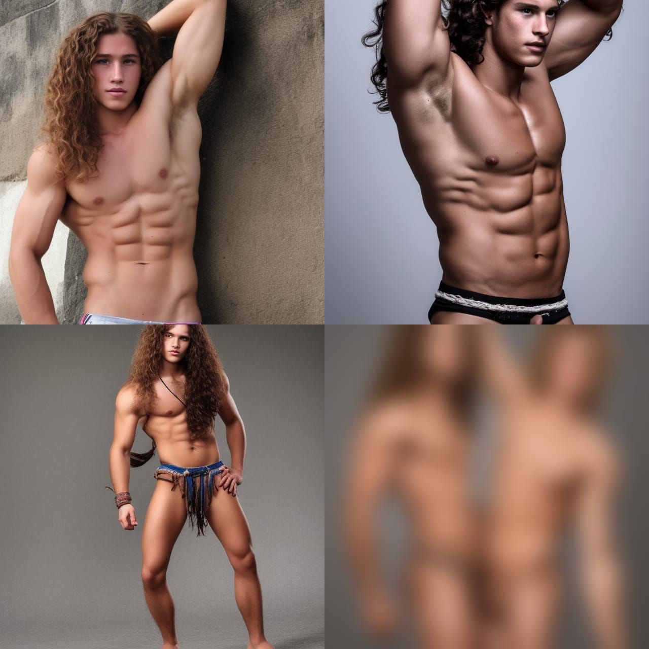 Youthful Samson with Long Curly Hair