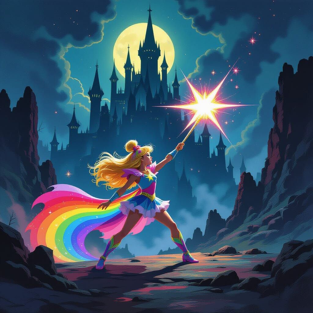 Rainbow Brite in Dark 80s Fantasy Style