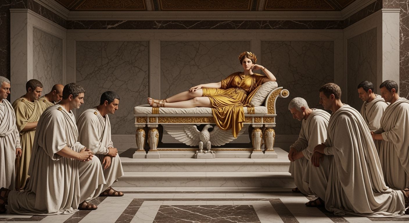 Empress Messalina in Lavish Roman Palace, Classical Style