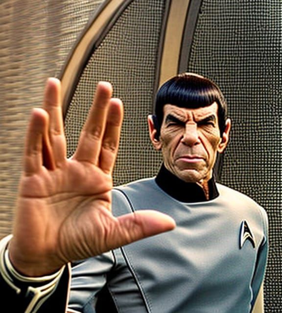Spock's Vulcan Salute in Star Trek Photo