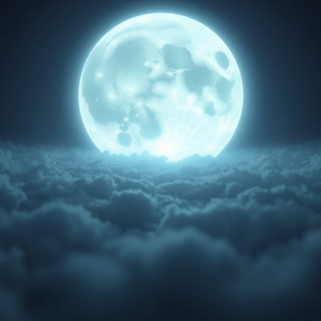 Calming Lunar Glow in Ethereal Digital Art Style