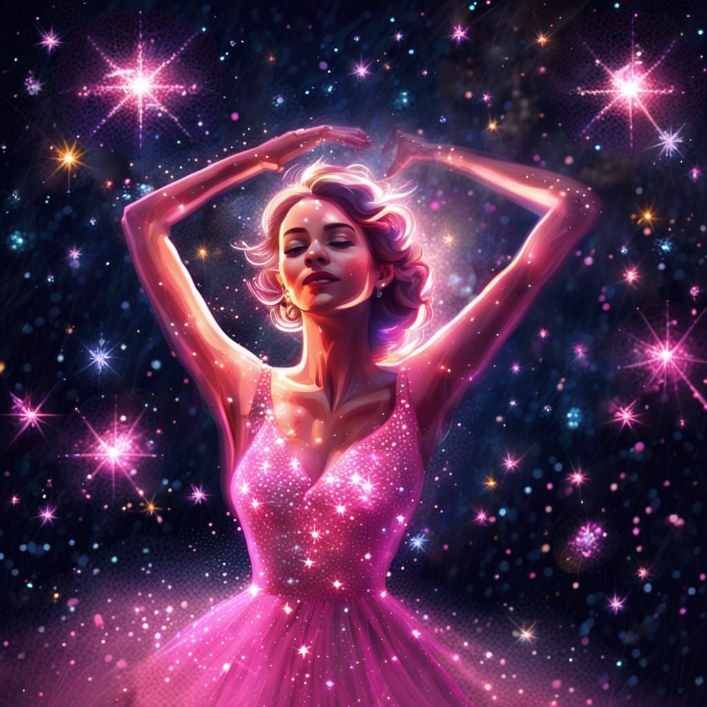 Sparkly Lady Dancing in the Moonlight