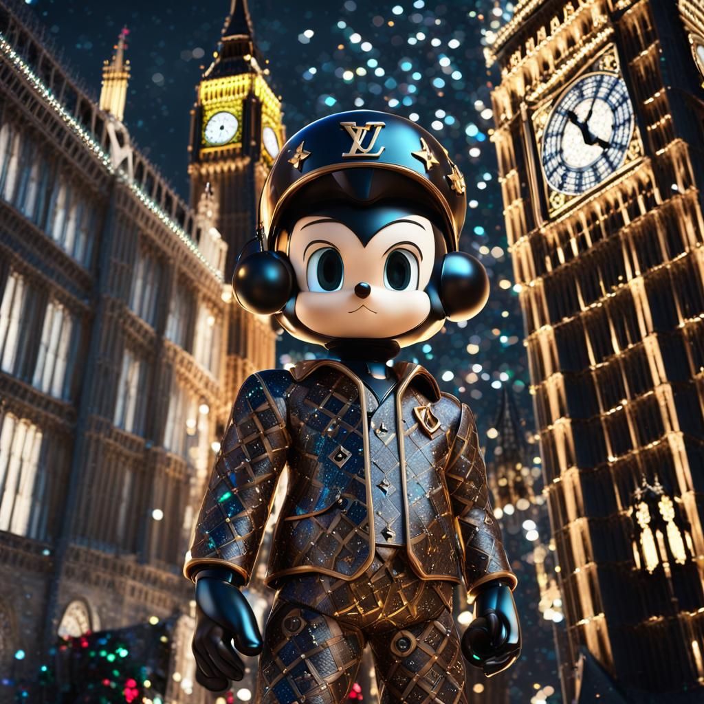 Astro Boy in London Wearing Louis Vuitton Suit
