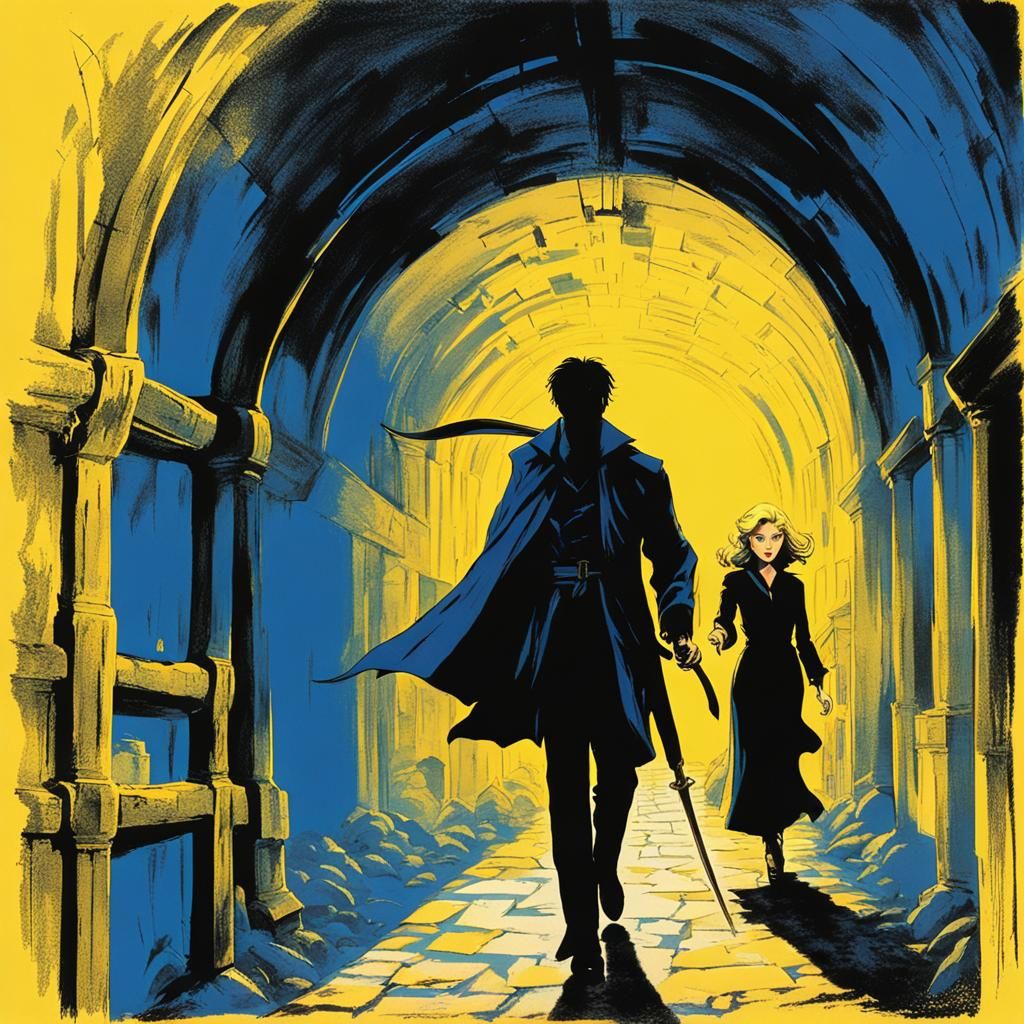 Film Noir: Prince and Witch in Tunnel