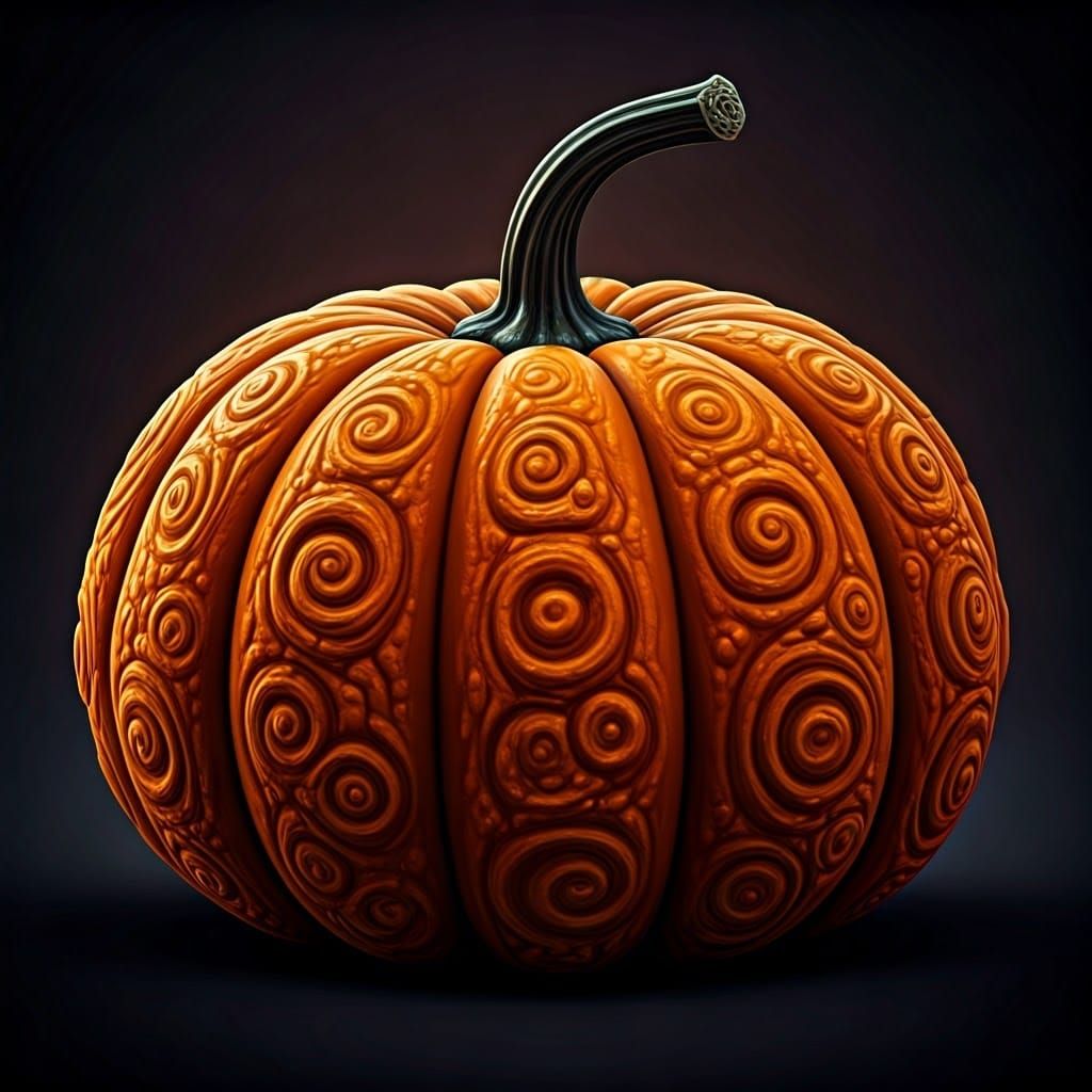 Intricate Cartoon Pumpkin in Detailed Matte Painting Style