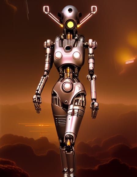 Neo-Retro Futuristic Cybernetic Humanoid: Sci-Fi Art