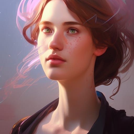 Hyperdetailed Portrait of Matilda in Art Nouveau Style