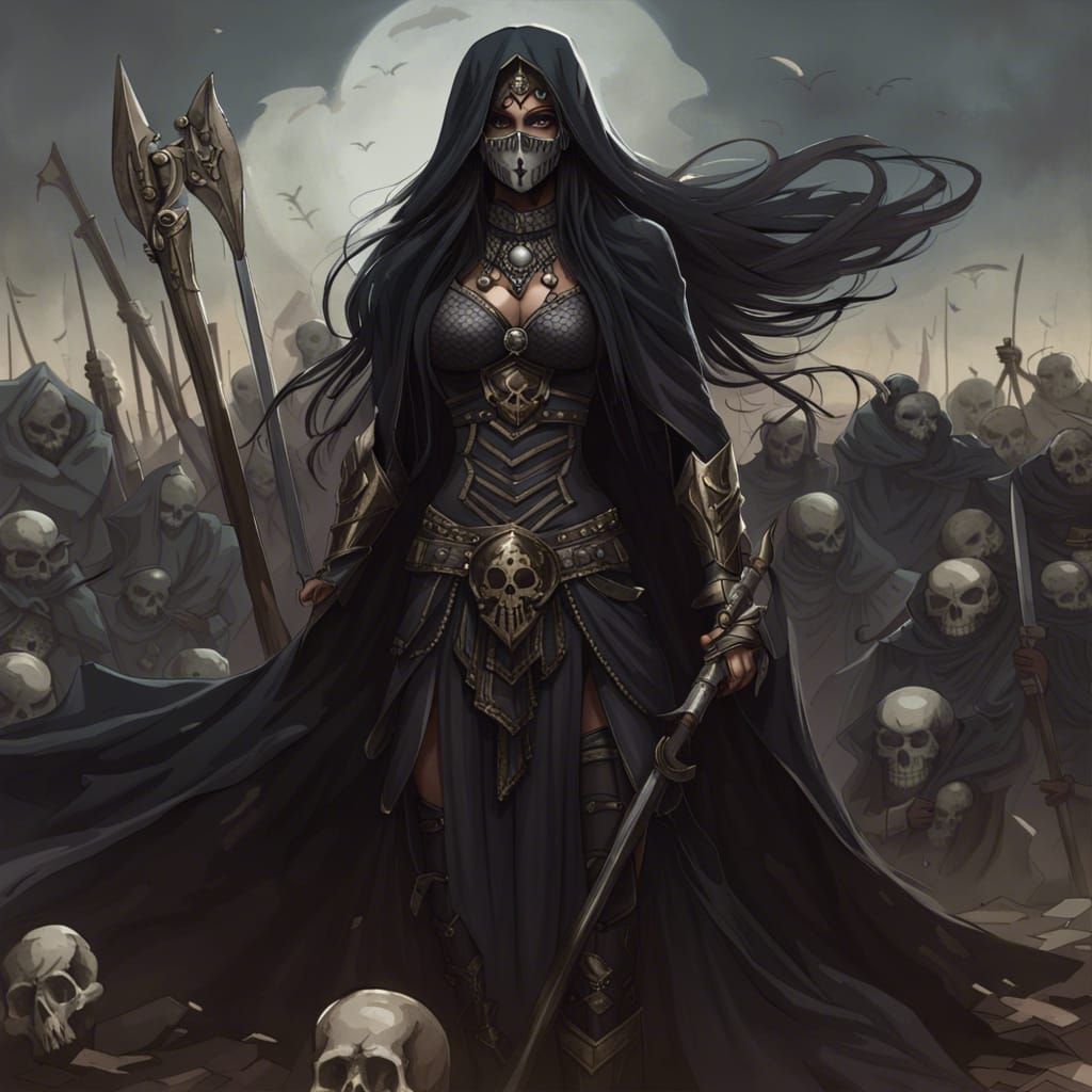 Indian Goddess of Death in Black Armor