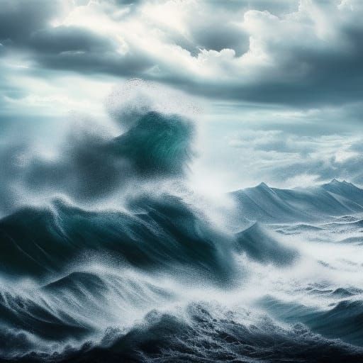 Cloud Lion Roars Over a Stormy Sea