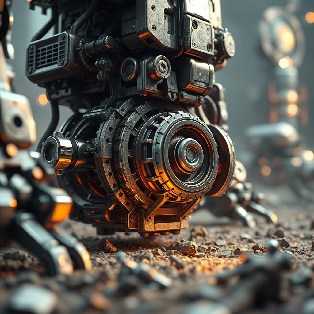 Intricate Sci-Fi Papercut Mech Design