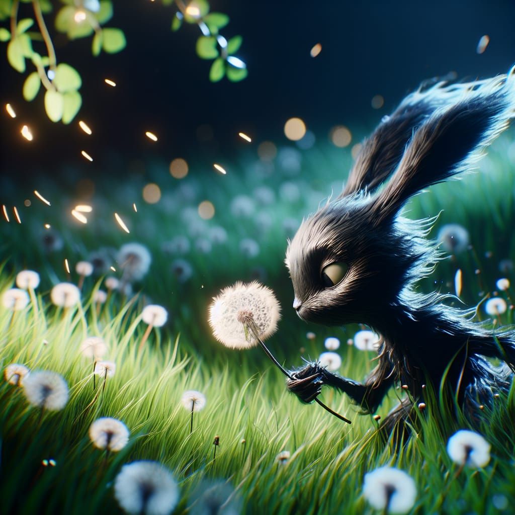 Whimsical Dark Disney-Inspired Bunny in a Lush, Unreal Engin...
