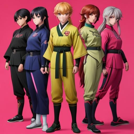 Women in Martial Arts Uniforms: Anime Key Visual