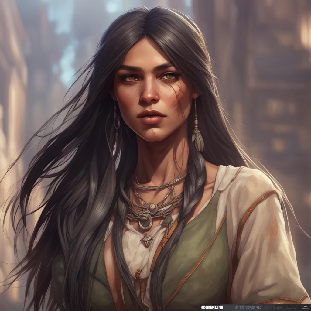 Cherokee Woman Portrait in Artgerm Style