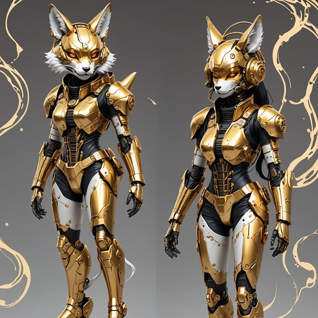 Golden Kitsune Cyborg Pilot