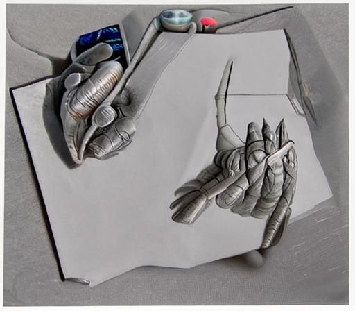 Drawing Hands: Hyperrealistic Precisionist Artwork