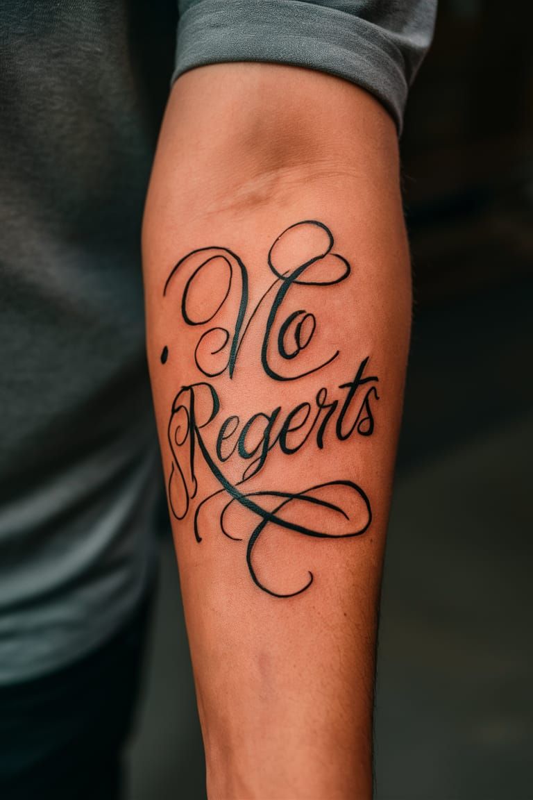 Calligraphic Tattoo on Arm: Humorous Misspelling