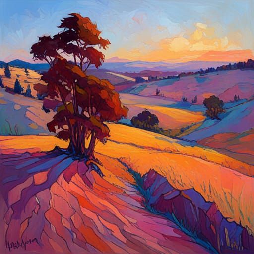 Landscapes of Vibrant Colors in a Dreamy Realism Style