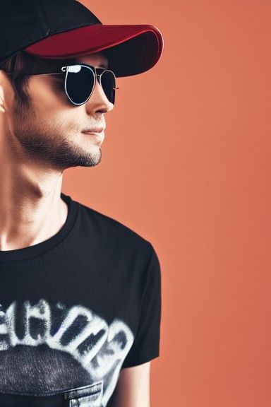 Man in Red Cap and Aviator Sunglasses