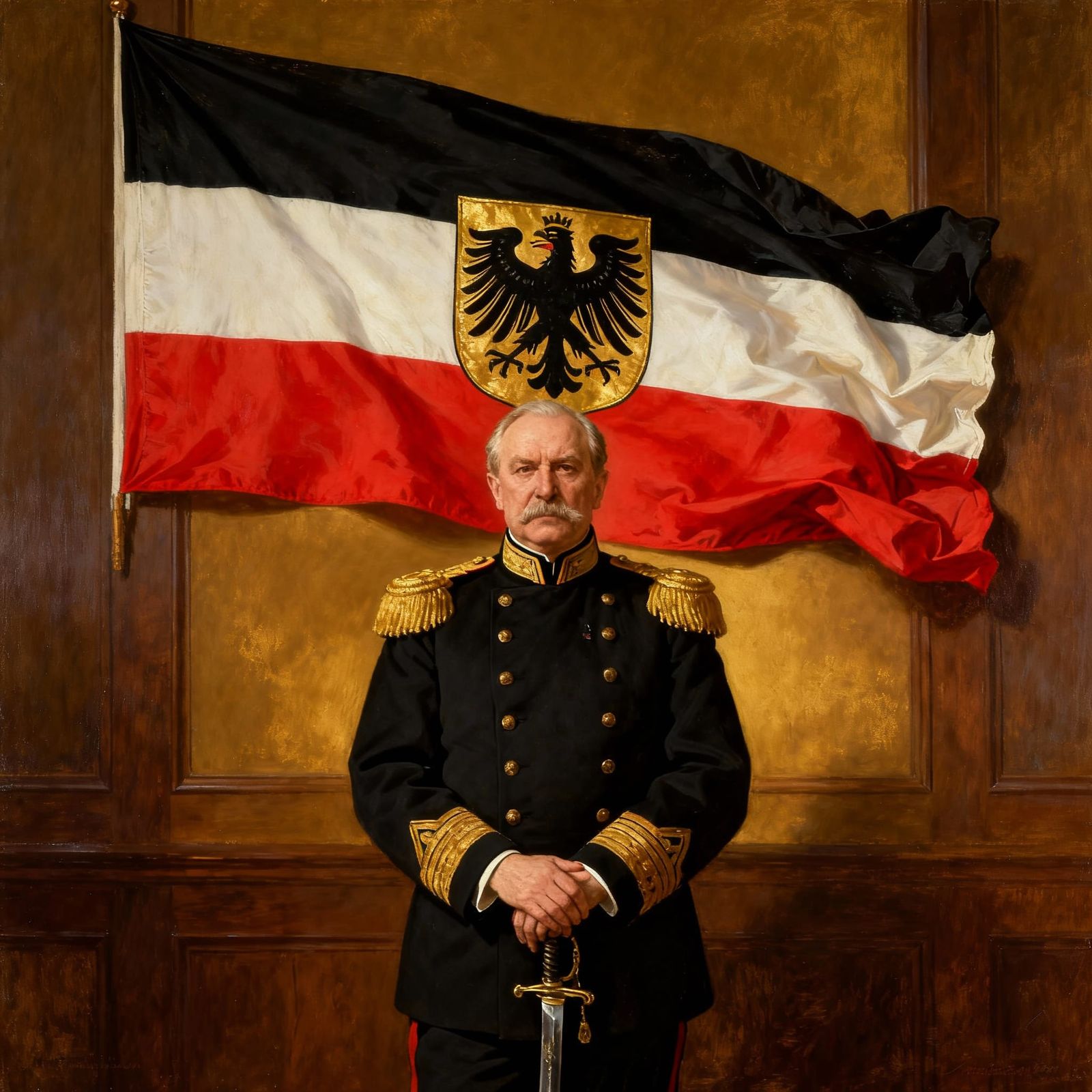 Chancellor Bismarck Against Prussian Flag
