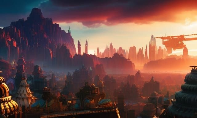 Fighting City of Steel: 3D Digital Art