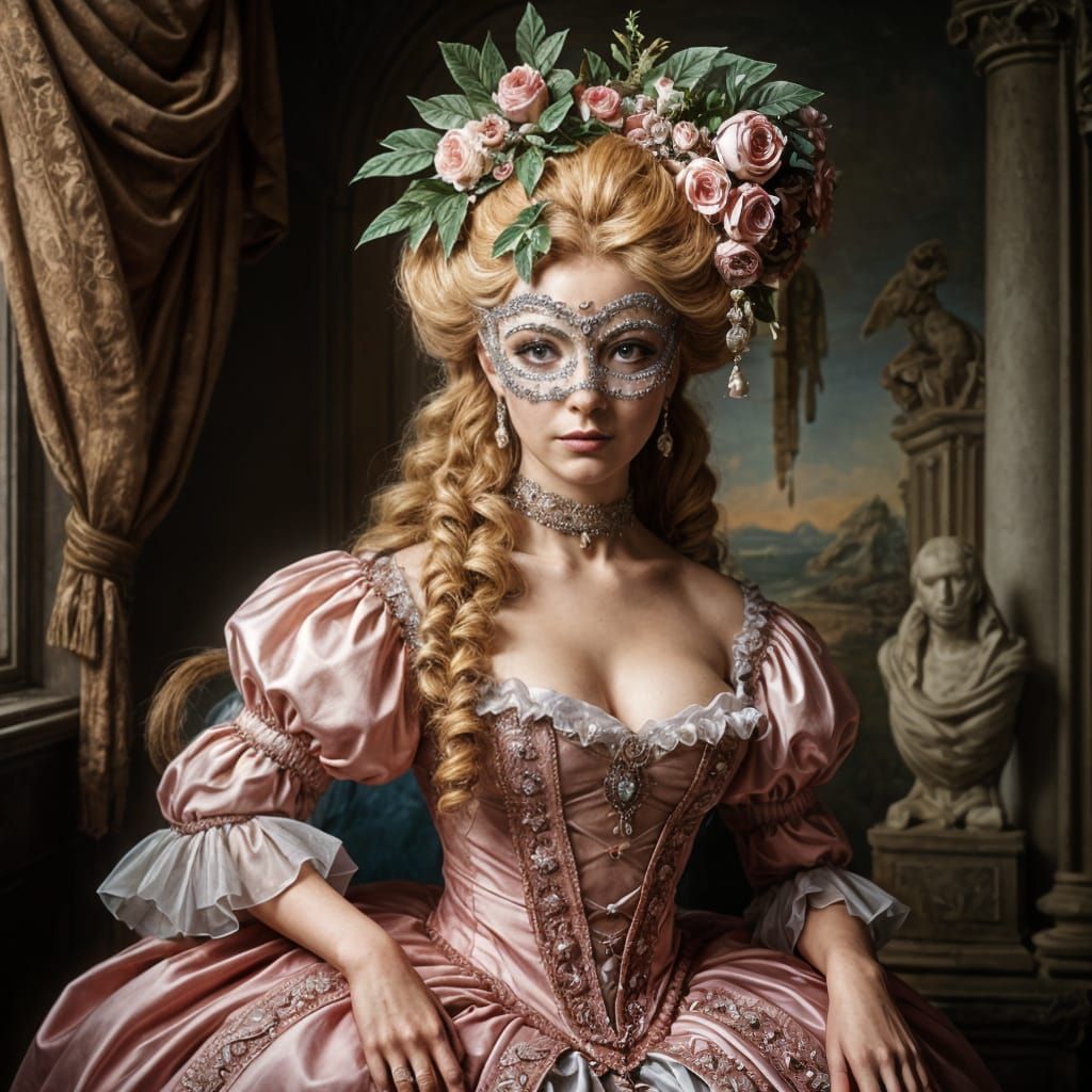Rococo Beauty of Venetian Carnival Queen