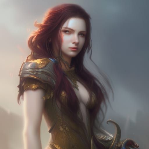 Elf Minstrel Portrait in Dark Fantasy Style