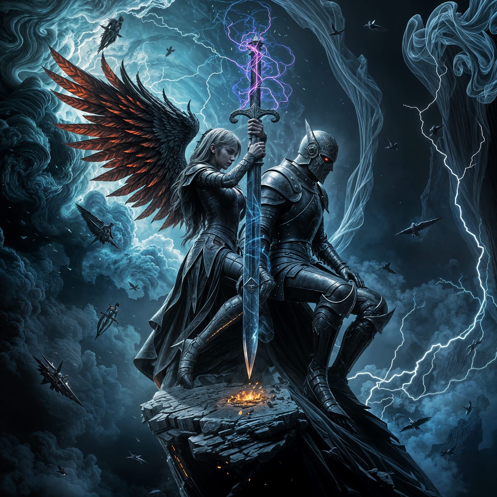 Ethereal Knights: Dark Fantasy Masterpiece