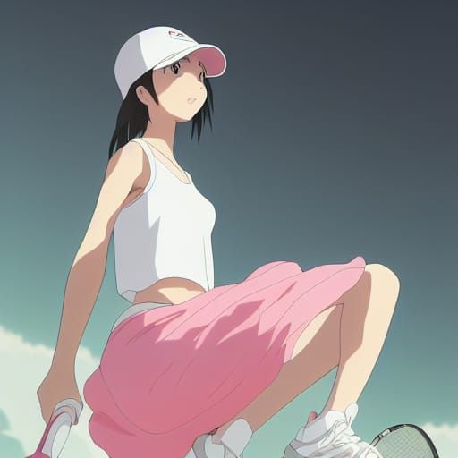 Tennis Player in Anime Style Key Visual