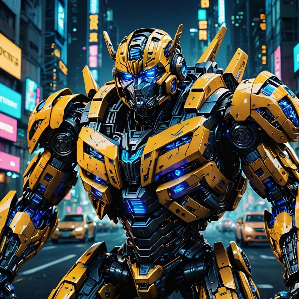 Bumblebee Car Transformation into Robot: Digital Art