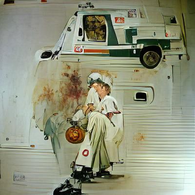 Spooky Broken Ambulance in Classic Style