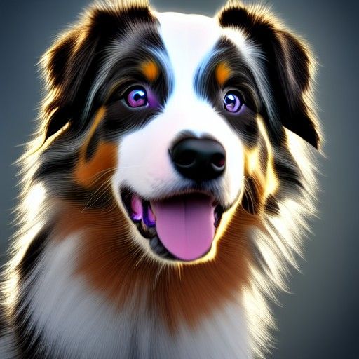 Hyperrealistic Tri-Color Australian Shepherd Puppy
