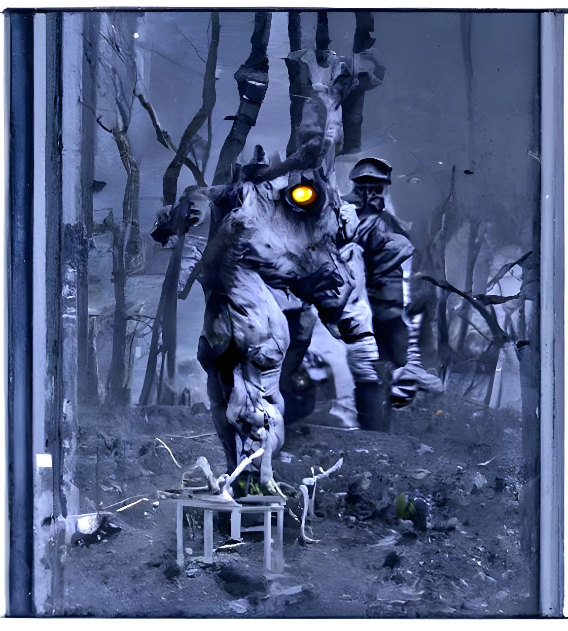 Cyber Dragon in Overgrown Lab: Digital Illustration