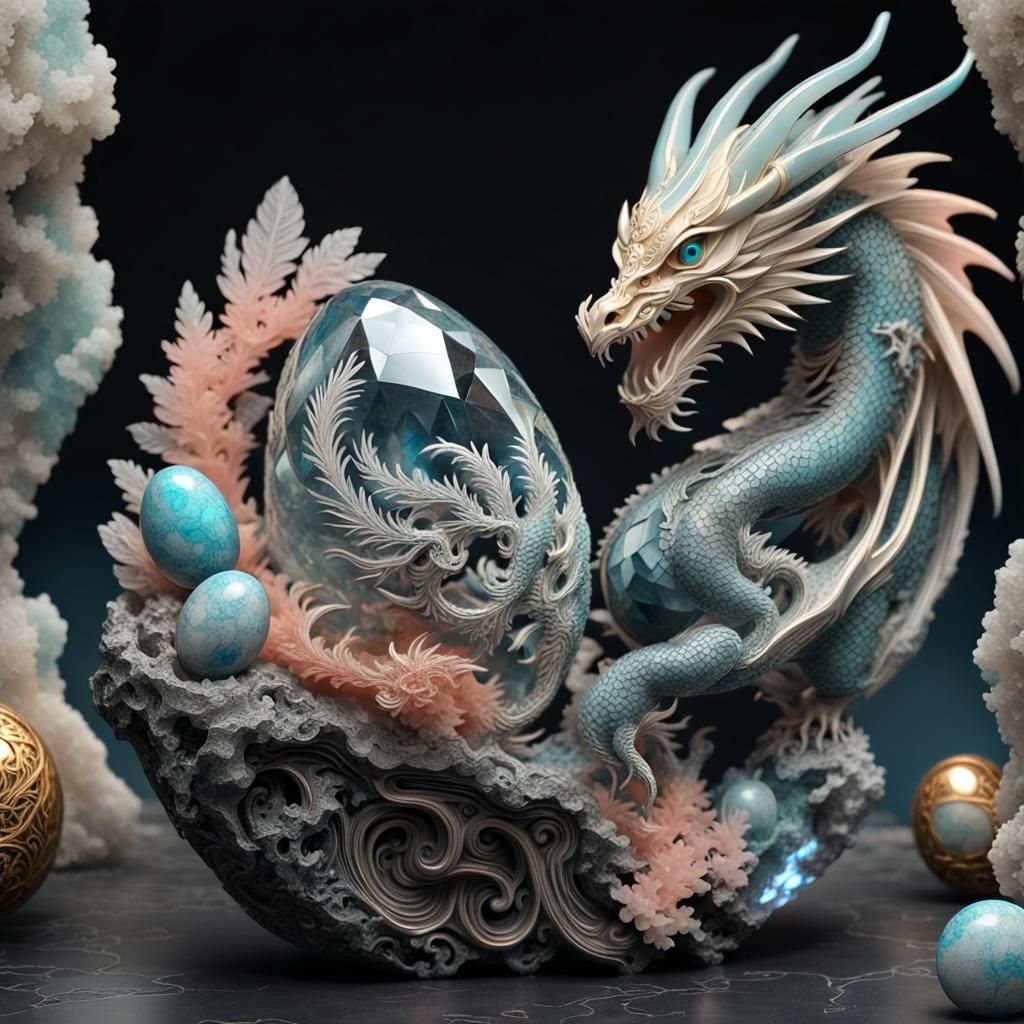 Quartz, Hematite, Papagoite, Ajoite and Kaolinite Dragon