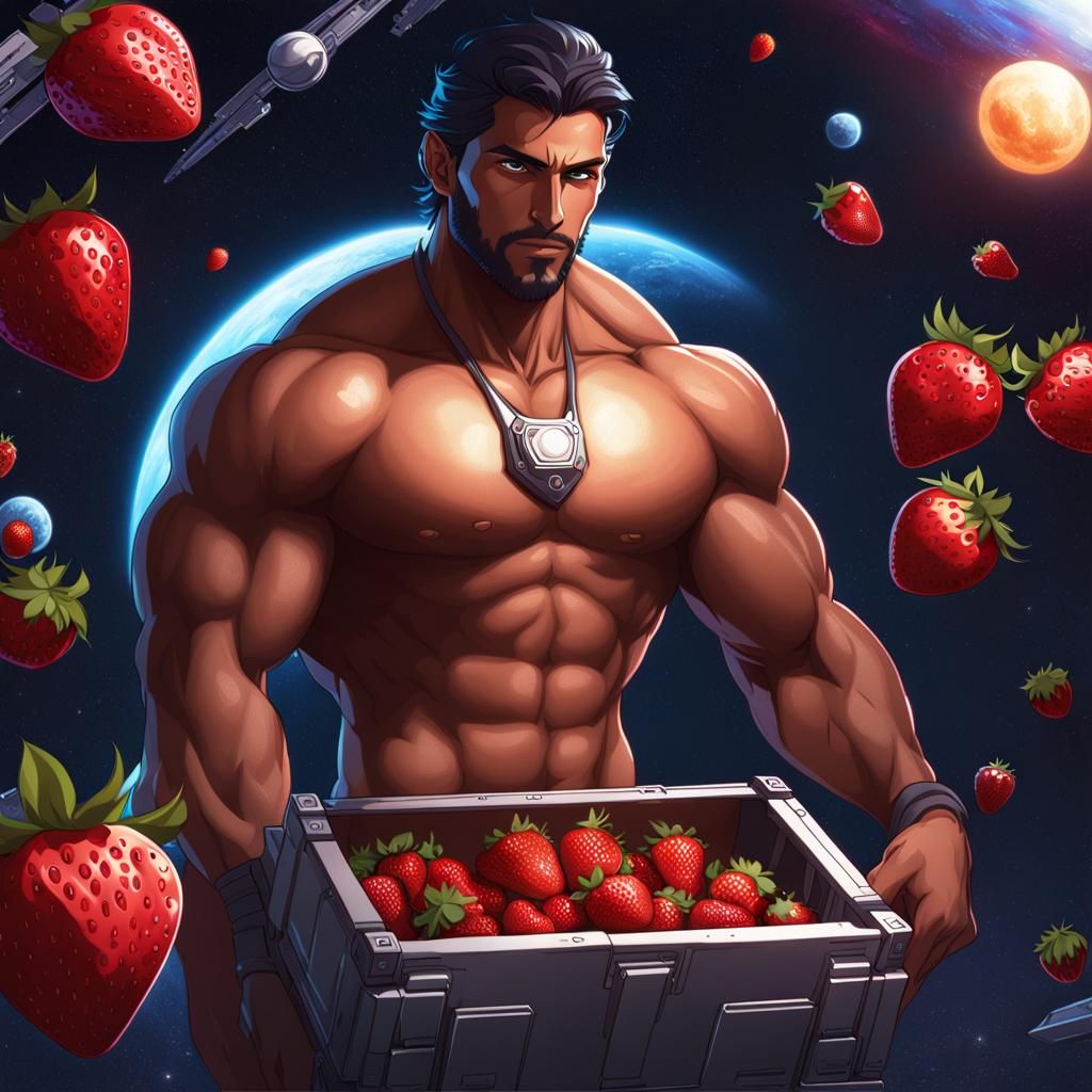 Arabian Spacemen with Strawberries: Dark Fantasy Concept Art