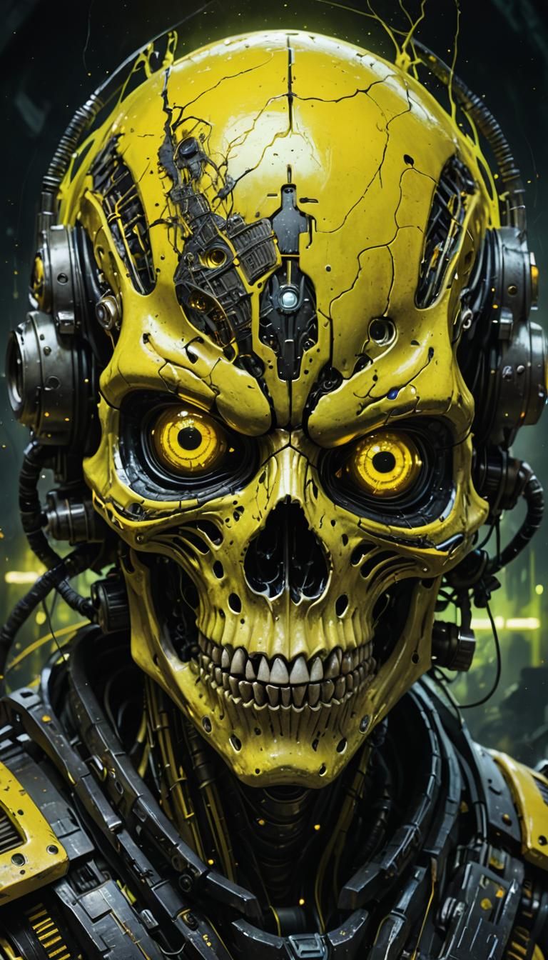 Alien Skull Labyrinth Eyes in Detailed Splash Art