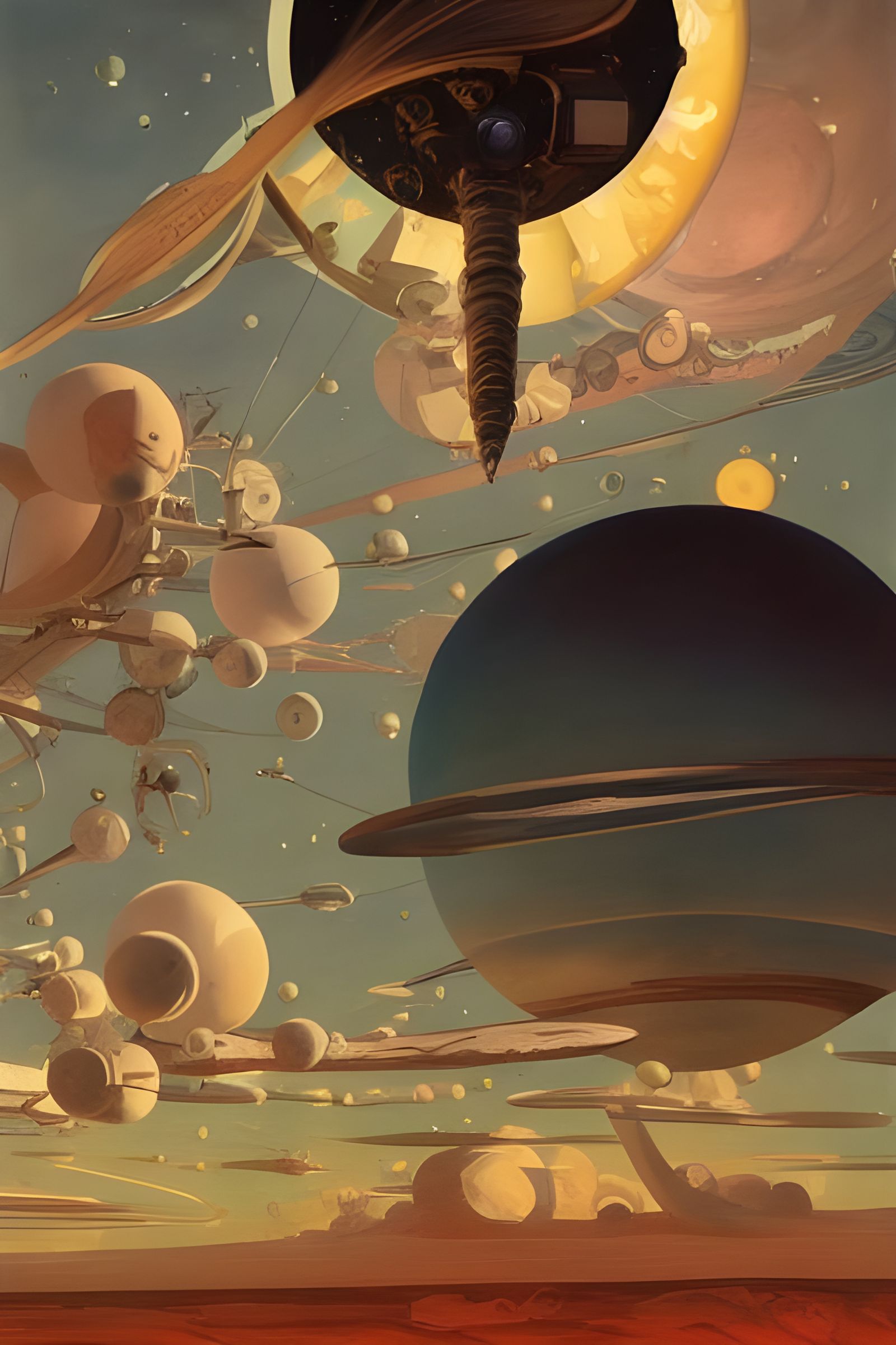 Surreal Spaceships Roar Through the Cosmos