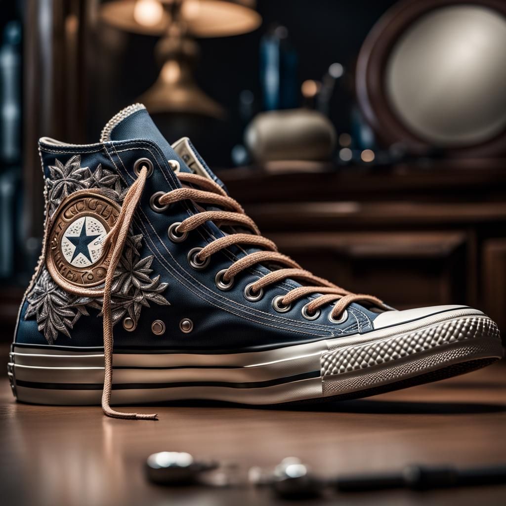 Cinderella's Chuck Taylors: Hyperrealistic Side View