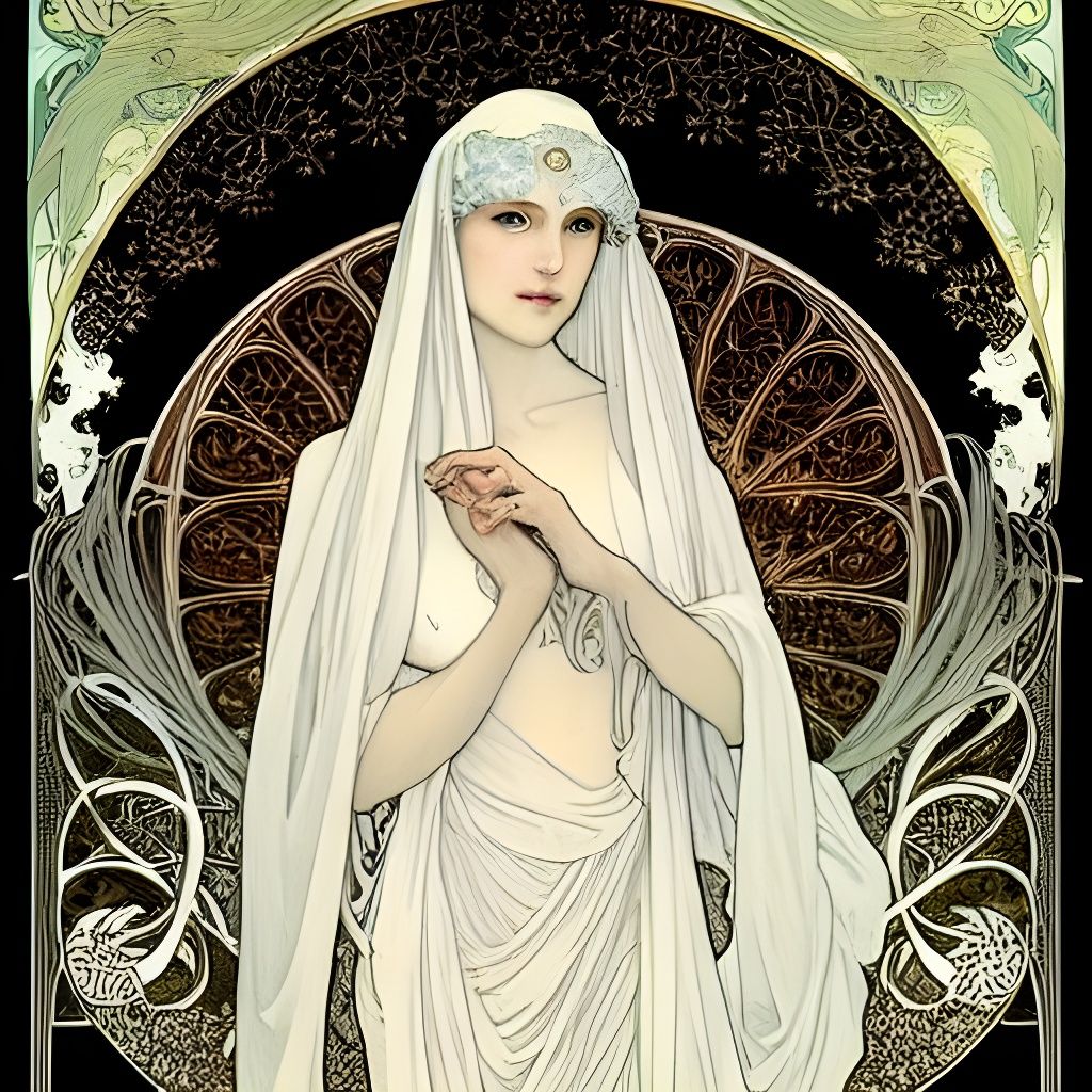 Goddess in Silk Veil: Hyperrealistic Digital Art