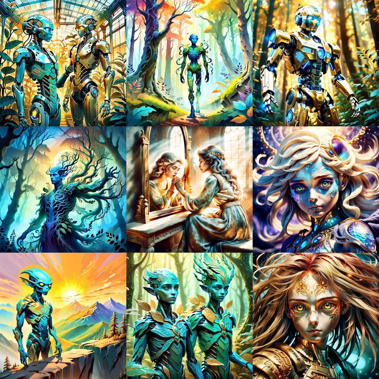 Humanoid Alien in Detailed Matte Painting