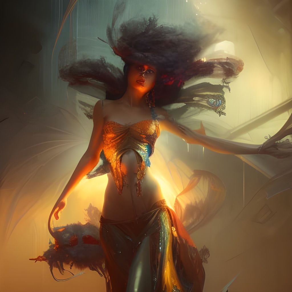 Cyberpunk Cabaret in Hyperdetailed Oil Painting Style