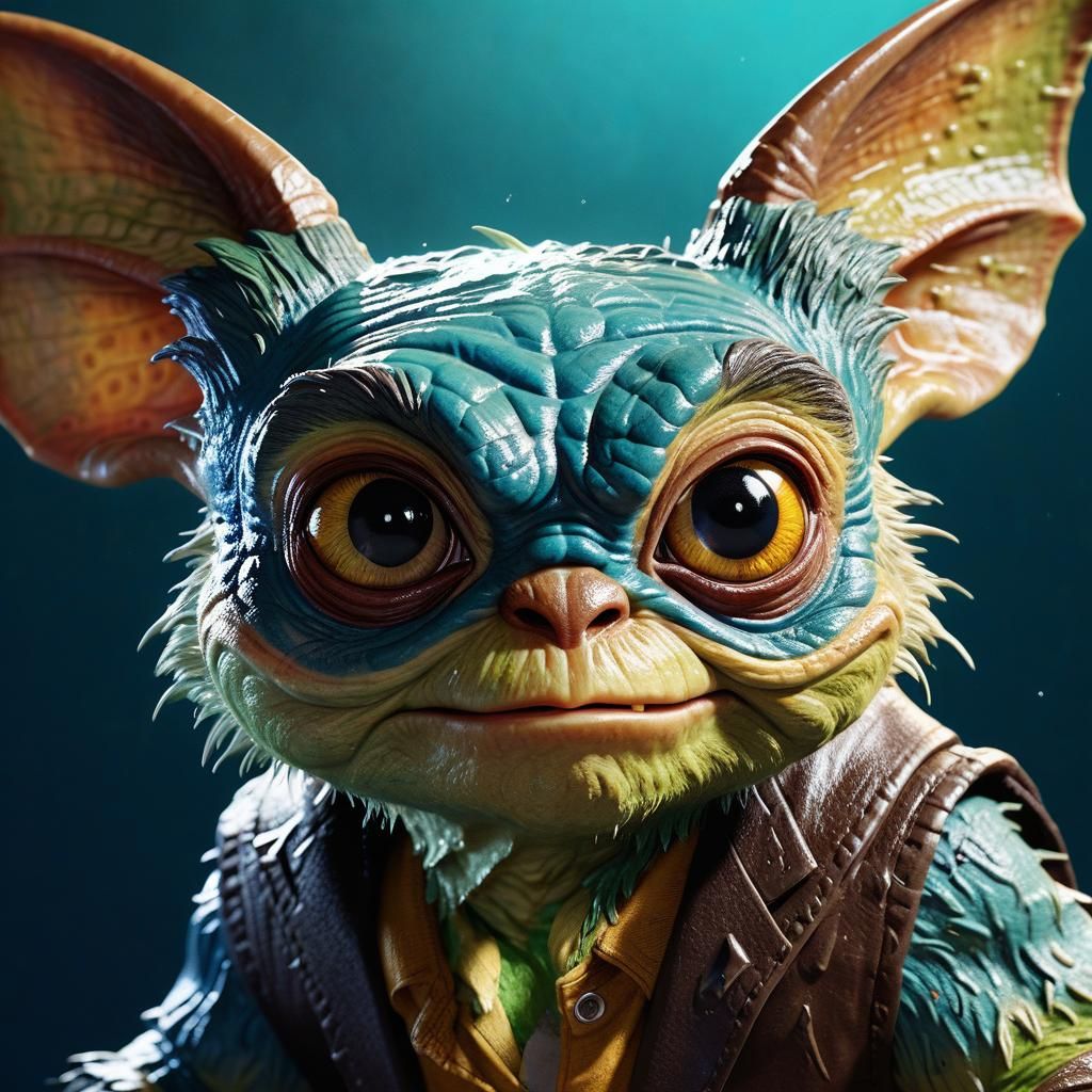 Hyperrealistic Gremlin Concept Art in Splash Art Style