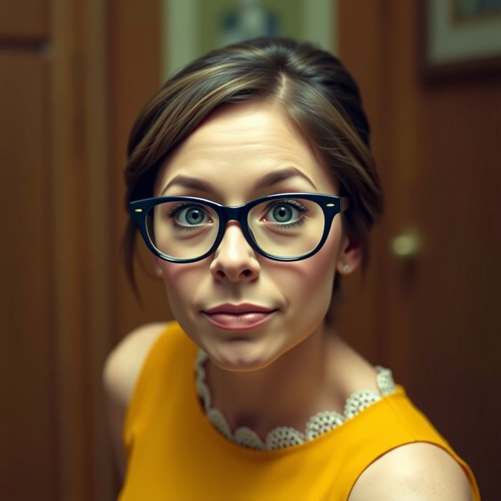 Woman with Glasses in Superflat Style