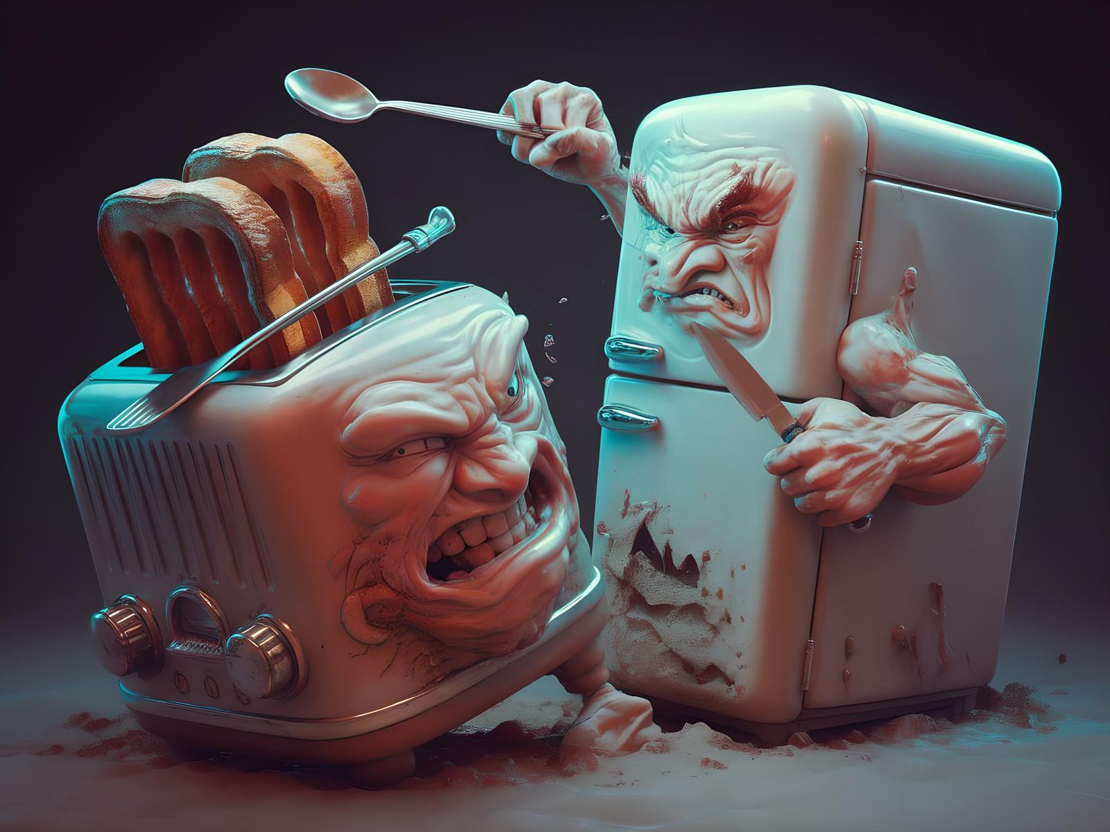 Epic Kitchen Battle: Toaster vs. Refrigerator