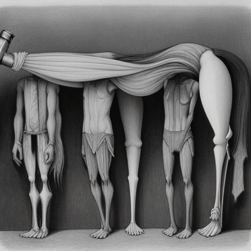 Grotesque Humantaur Drunkard with Four Human Legs