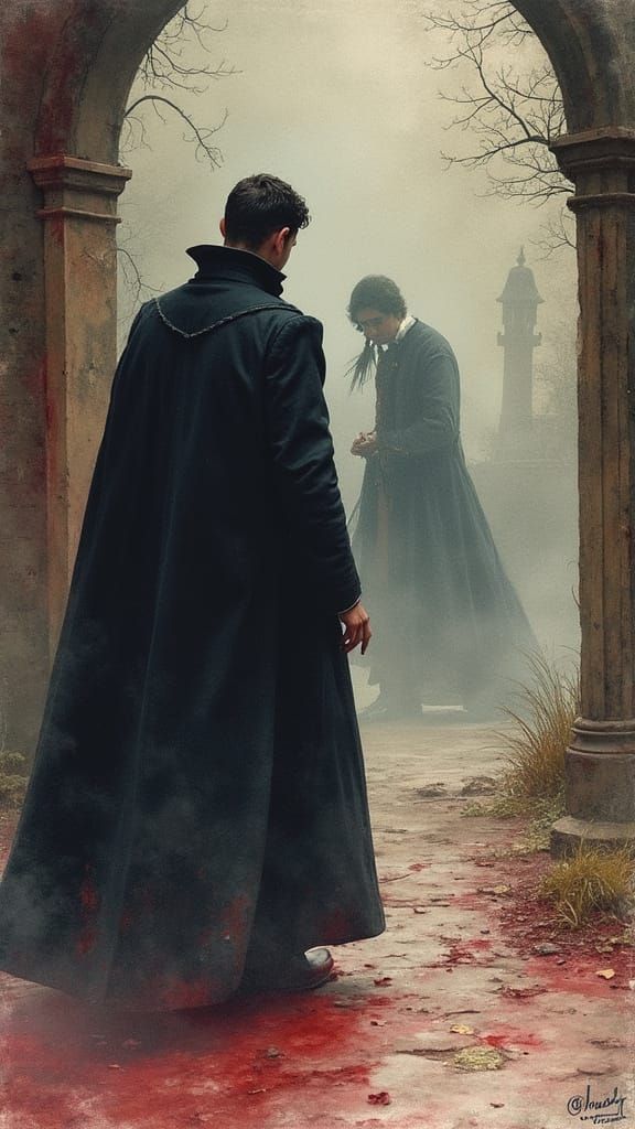 Gothic Watercolor Portrait of the Immortal Count Dracula