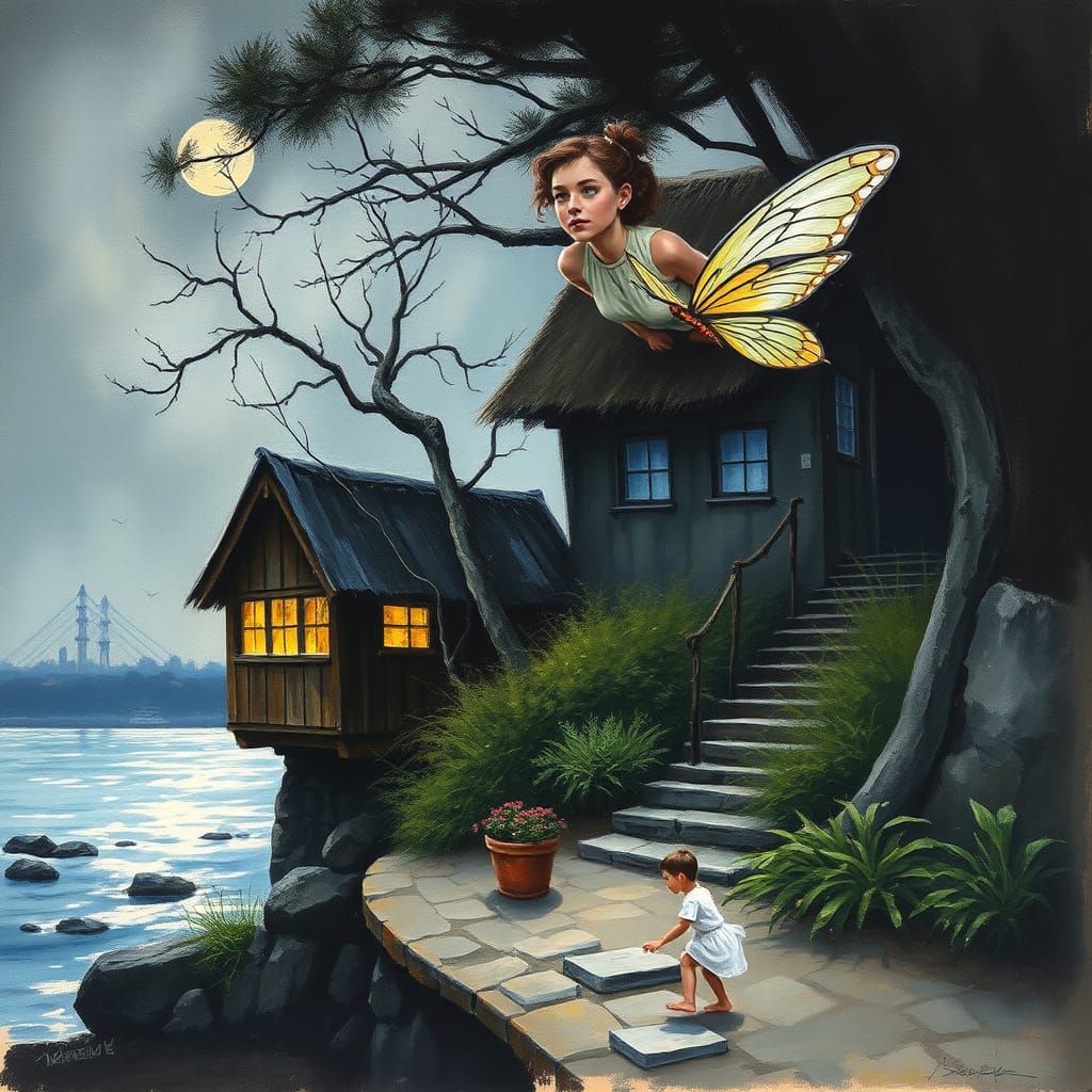 Morute in Cottagecore Style Watercolour Painting