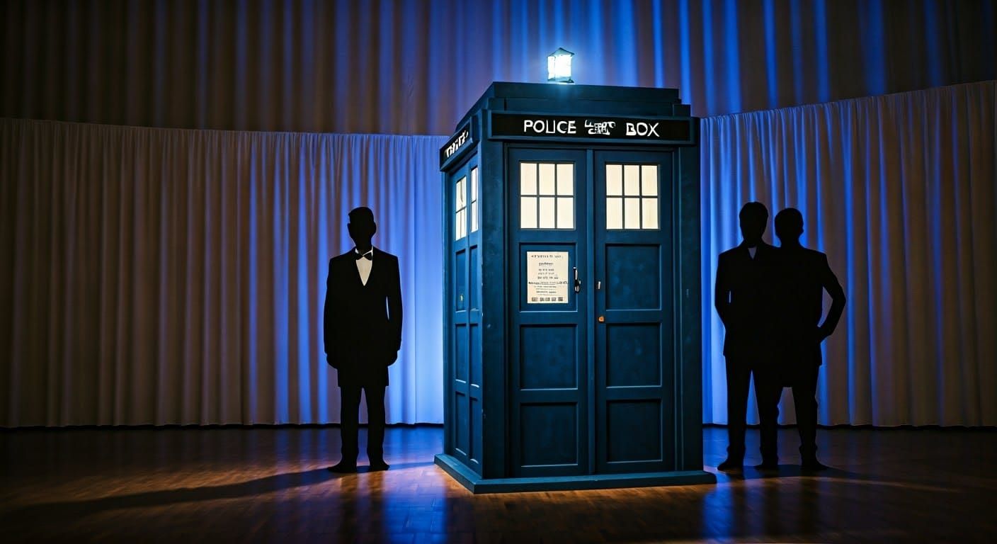 TARDIS Wedding with Silhouetted Guests
