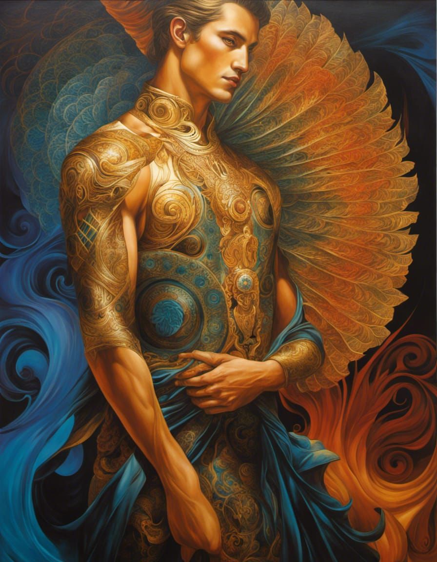 Psychedelic Foxfire God Oil Painting