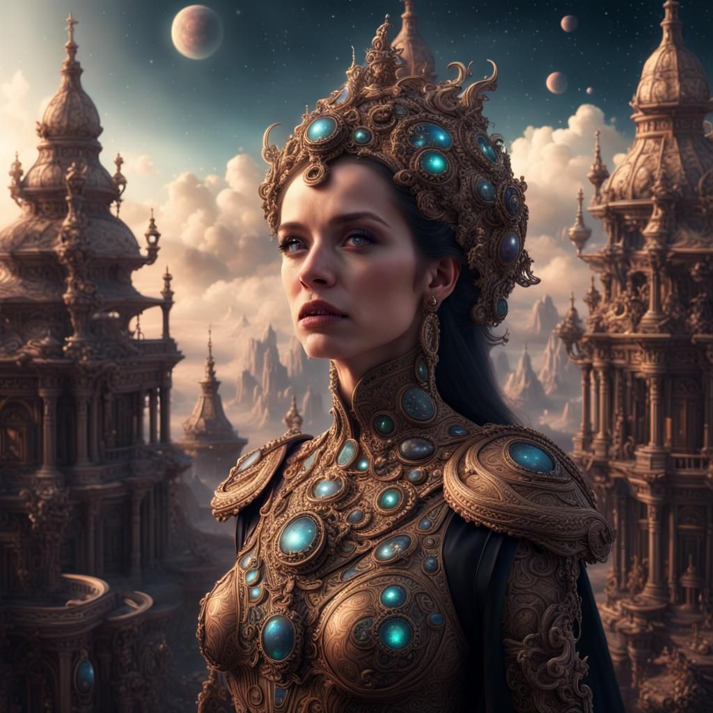 Cosmic Fantasy Madame Meridian: Detailed Digital Painting