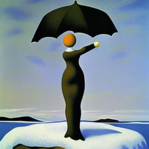 Woman in Snow, Surrealist Style